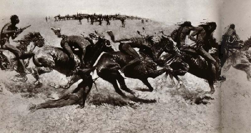 Frederic Remington Indian Warfare Norge oil painting art